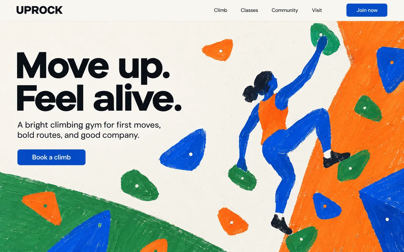 Example website whose artwork is acrylic paint