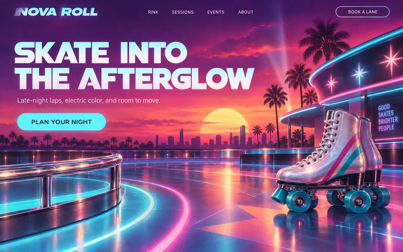 Example website whose artwork is airbrush painting