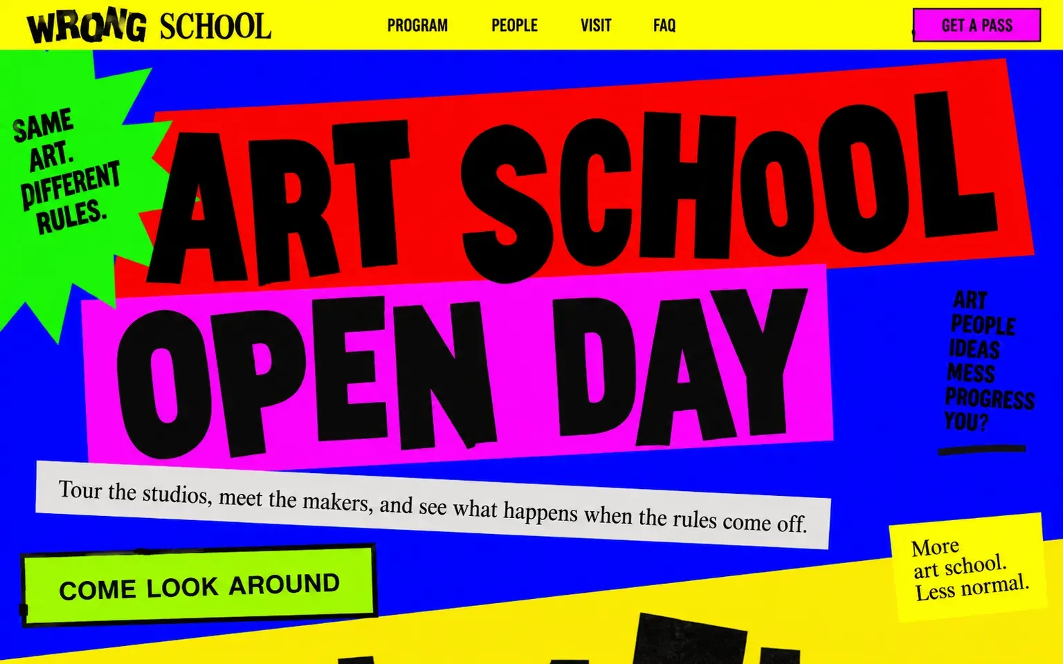 Example website designed in the Anti-design style