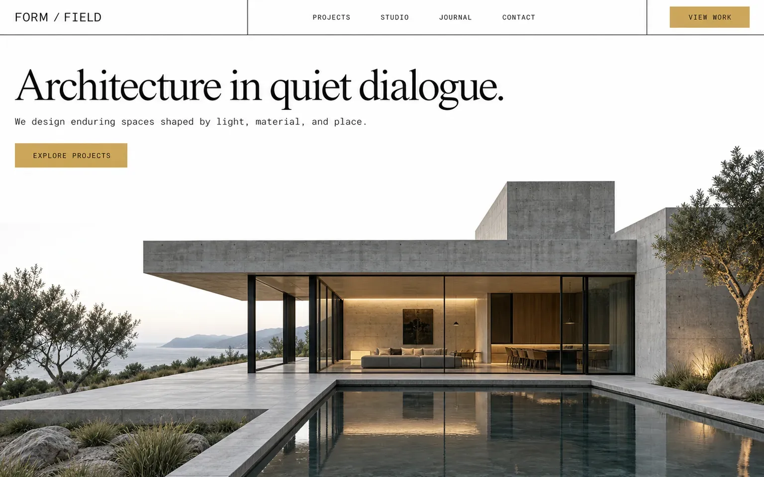 Example website for a small architecture studio