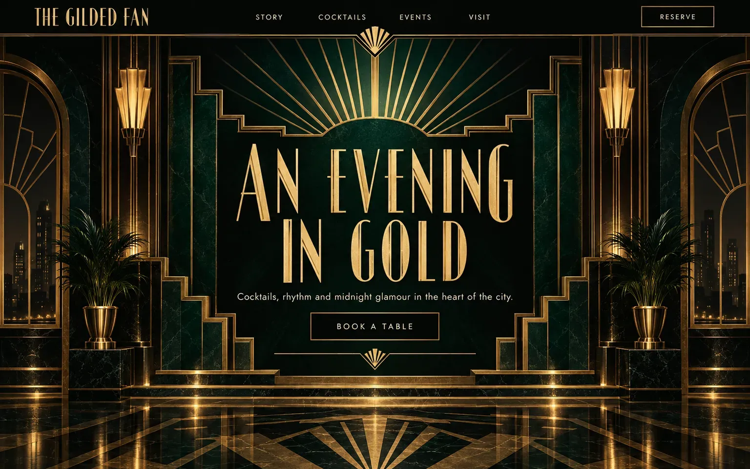 Example website designed in the Art Deco style