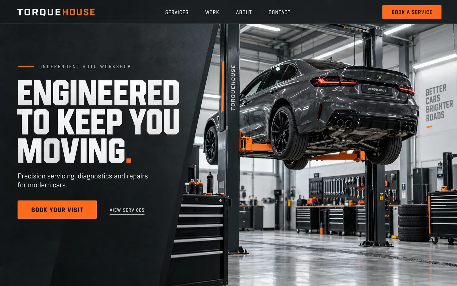 Example website for a independent car workshop
