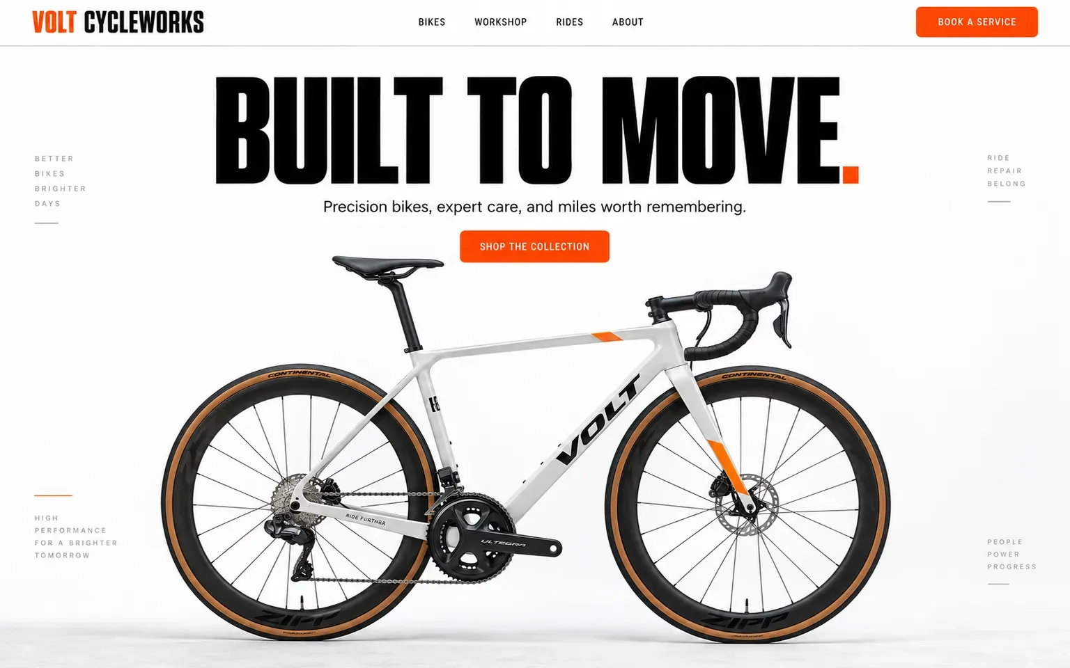 Example website for a bicycle shop and workshop