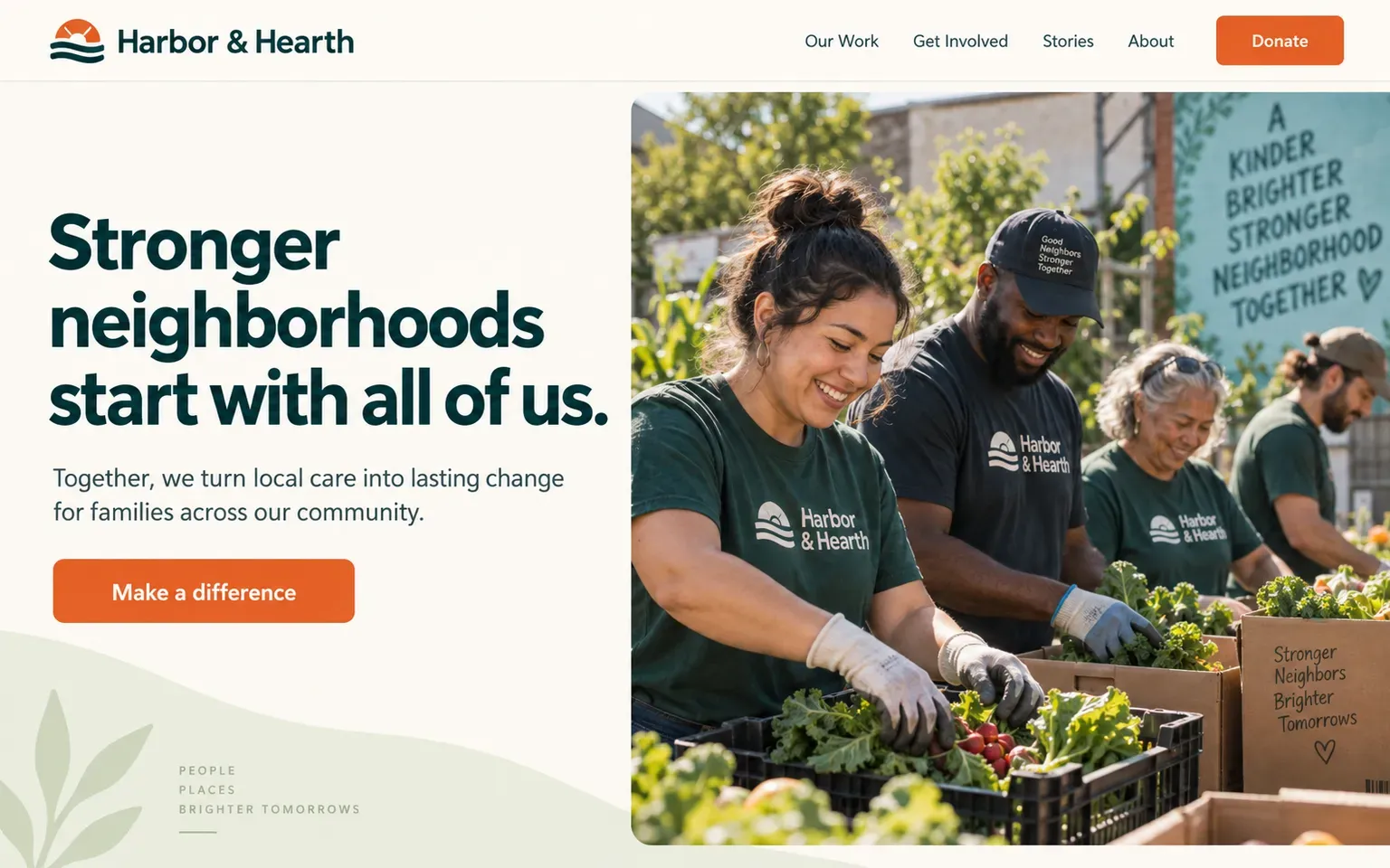 Example website for a local charity