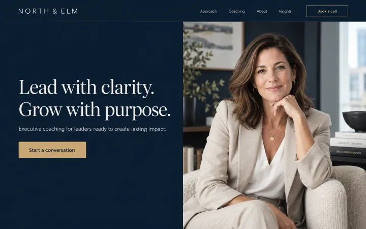 Example website for an executive coach