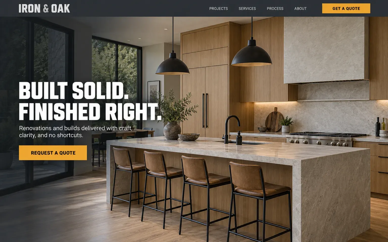 Example website for a renovation and build contractor