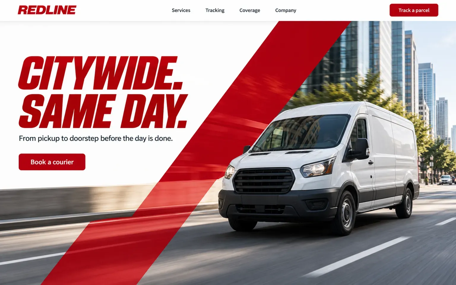 Example website for a same-day courier and logistics company
