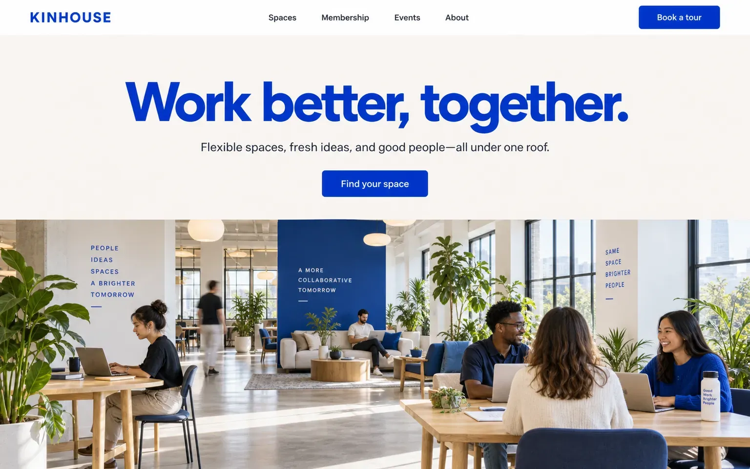 Example website for a coworking space
