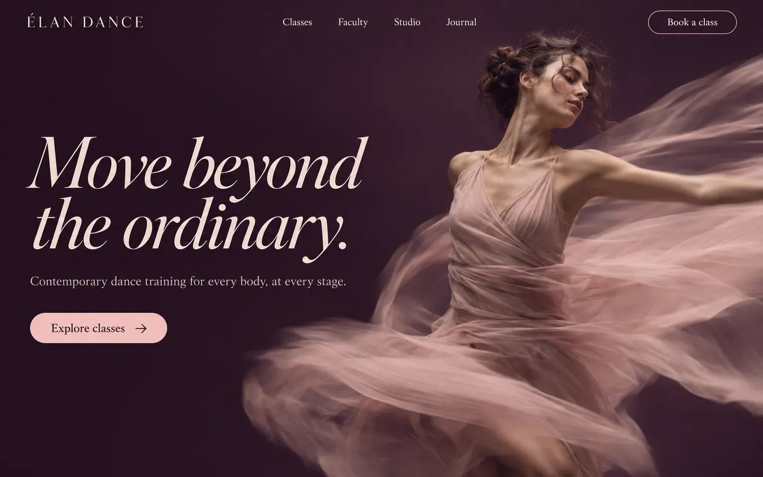 Example website for a dance school
