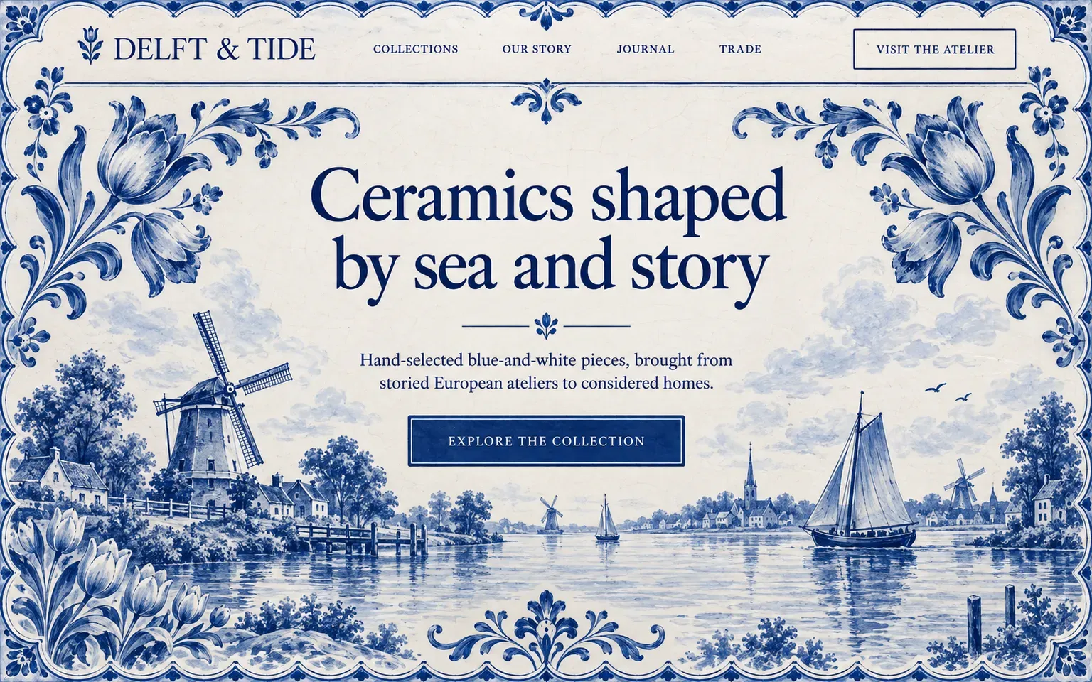 Example website designed in the Delftware style
