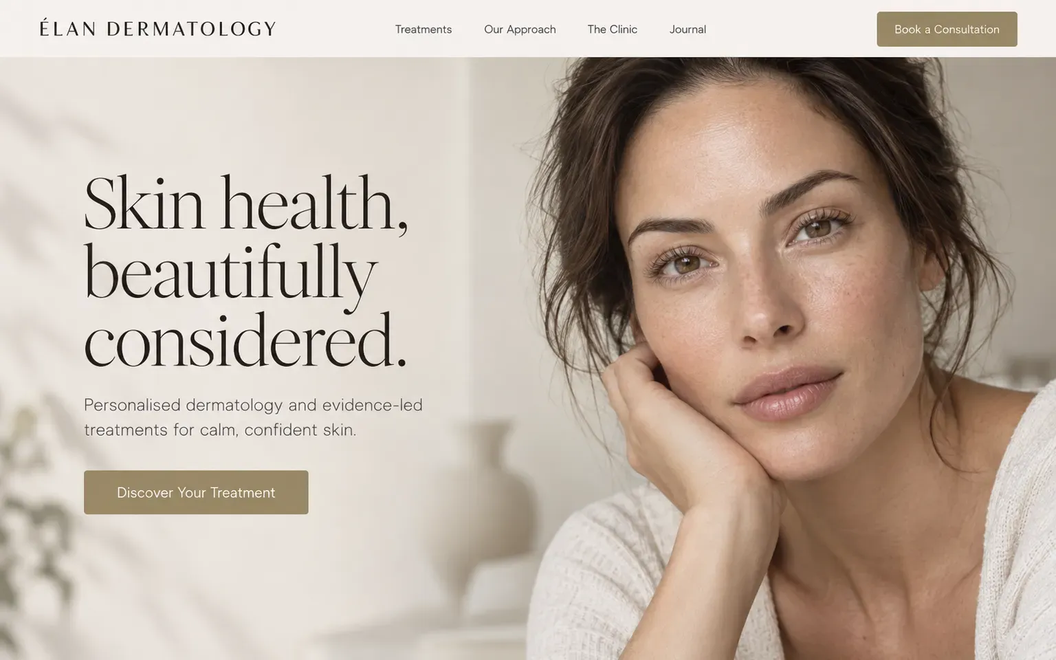 Example website for a skin clinic