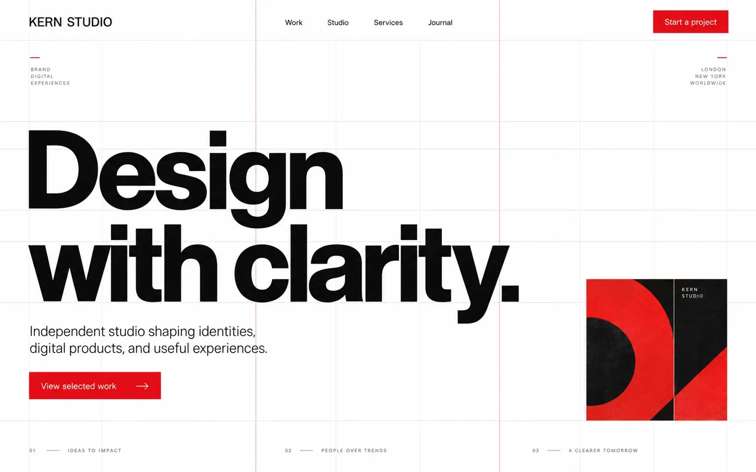 Example website for a graphic design studio