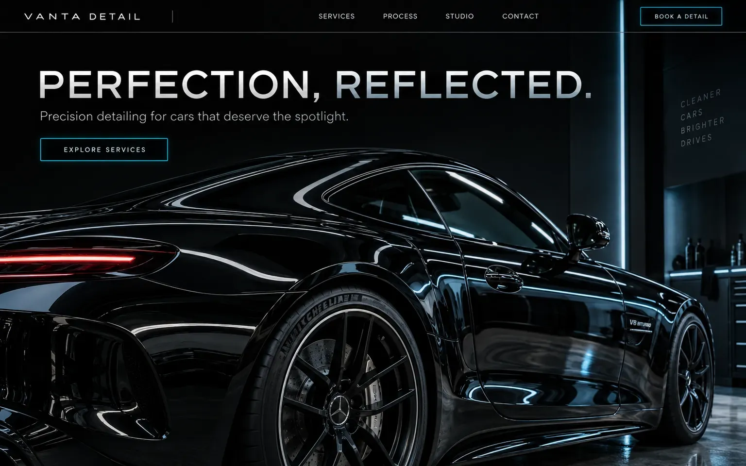 Example website for a car detailing studio