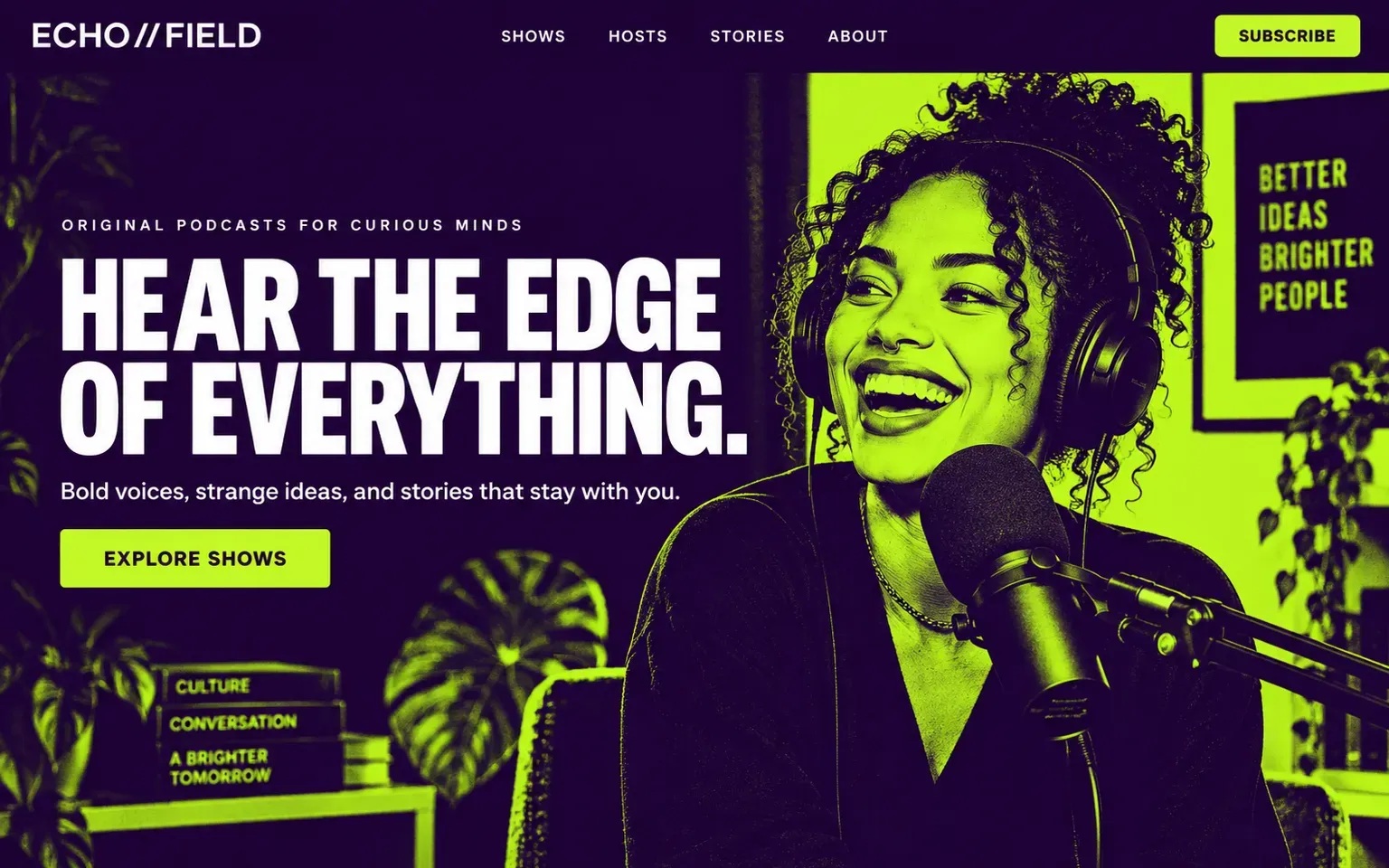 Example website designed in the Duotone treatment style