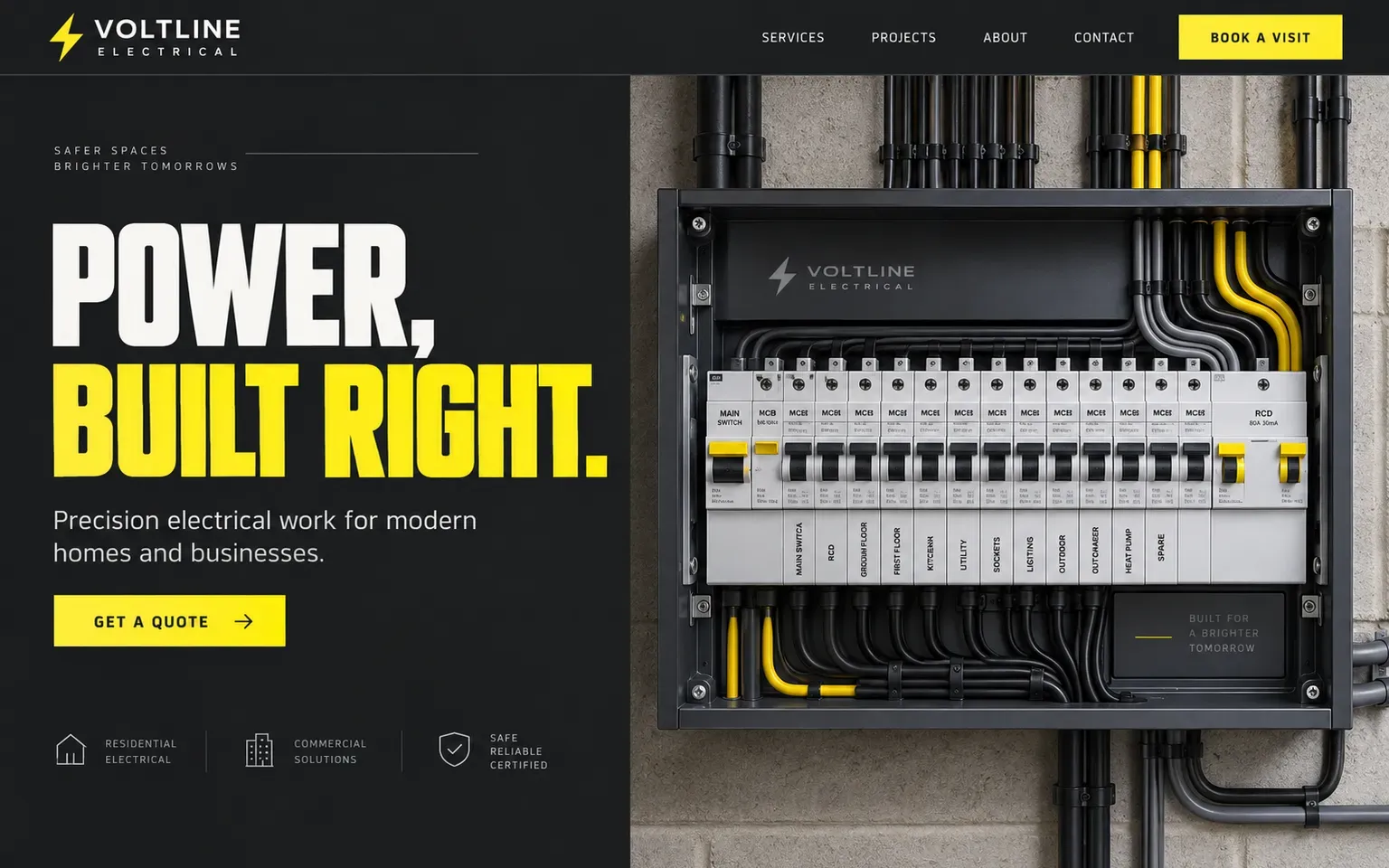 Example website for a electrical contractor
