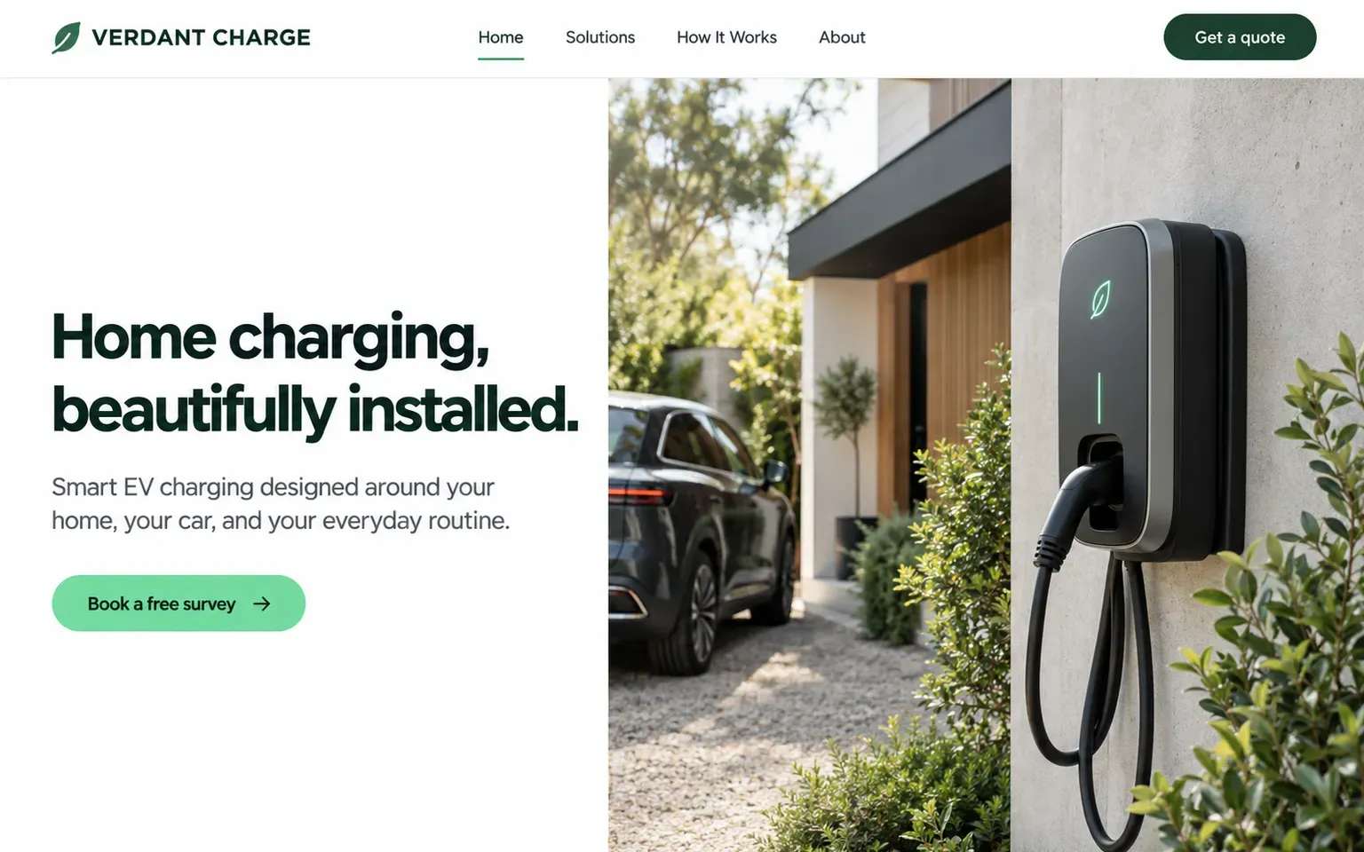 Example website for a ev charging installation company