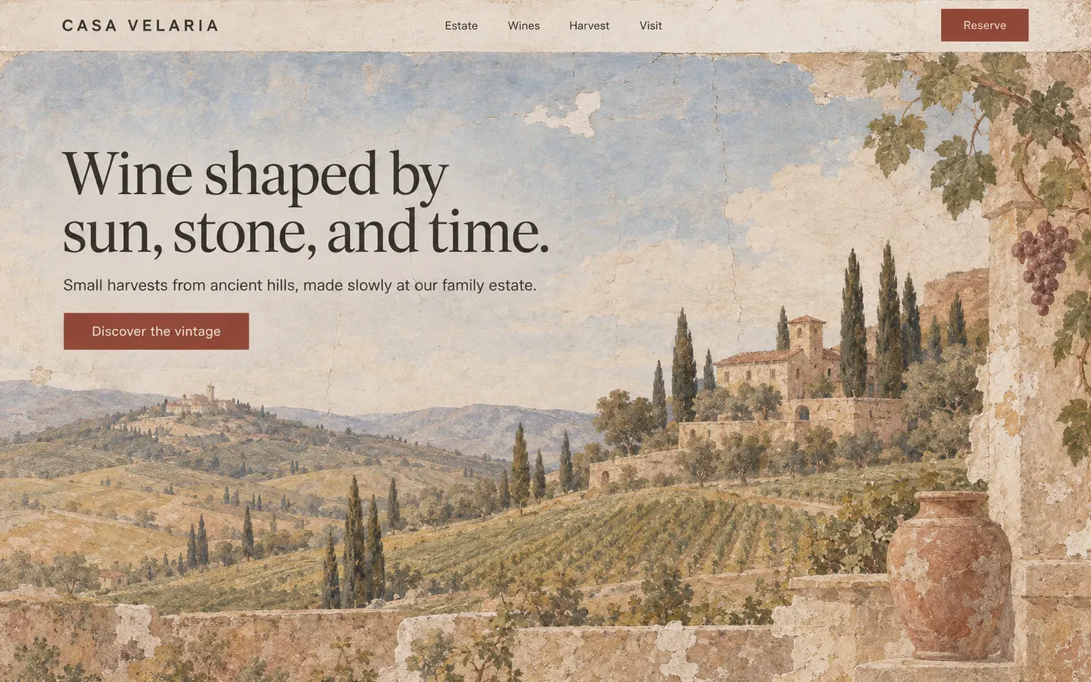 Example website whose artwork is buon fresco