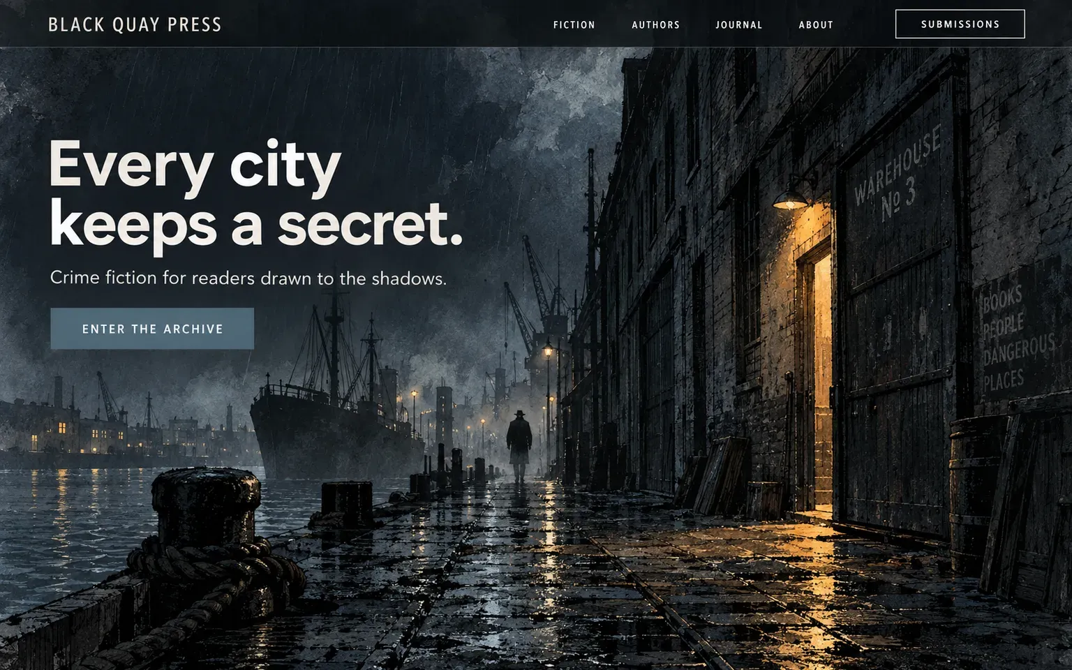 Example website whose artwork is painted graphic novel art