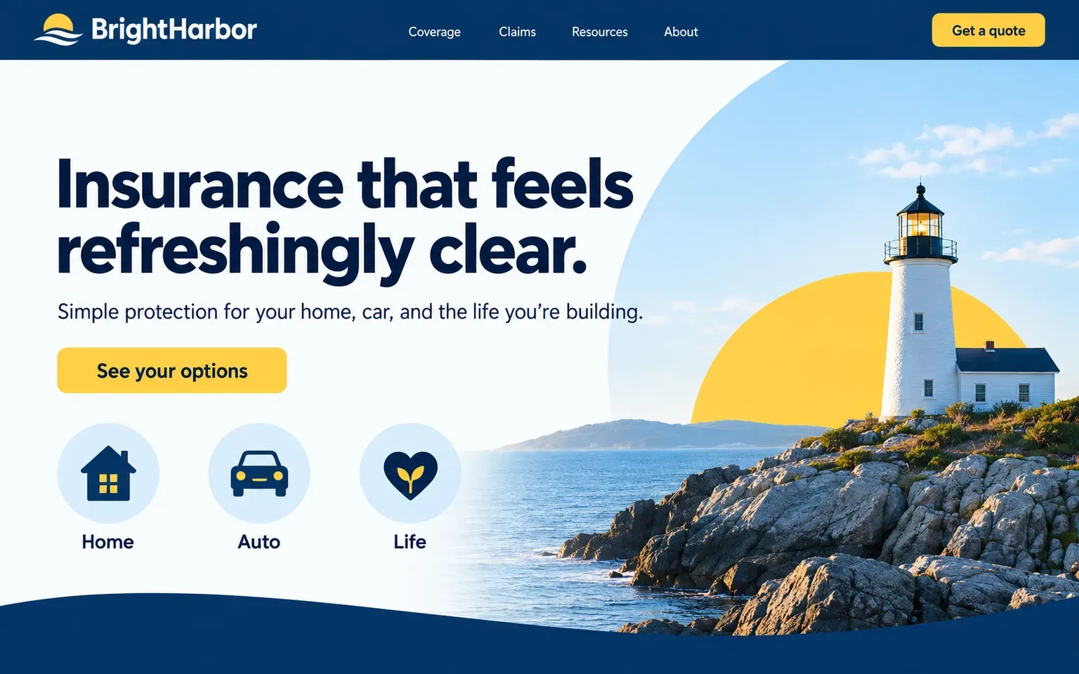 Example website for a insurance agency