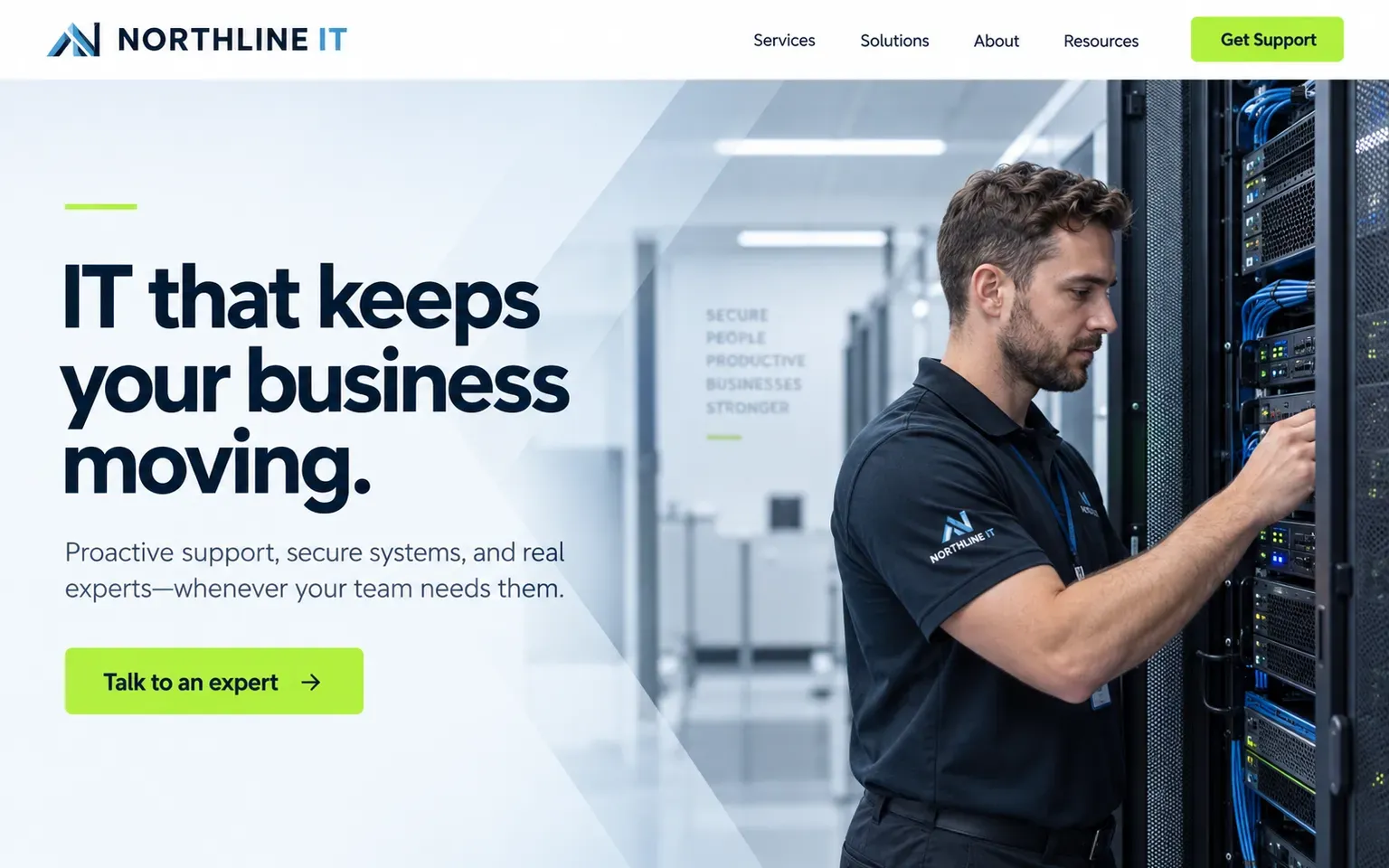 Example website for a managed it support company