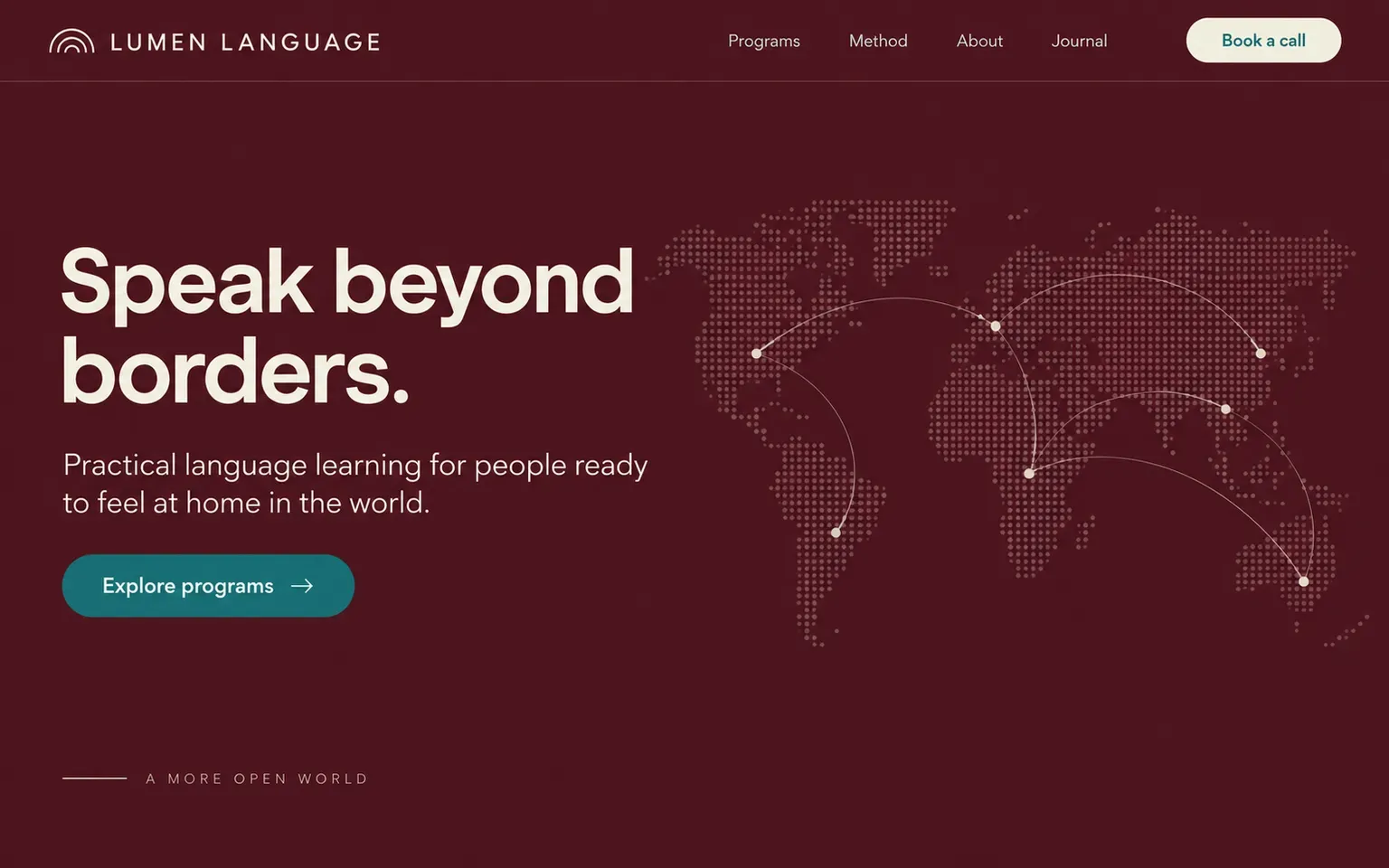 Example website for a language school
