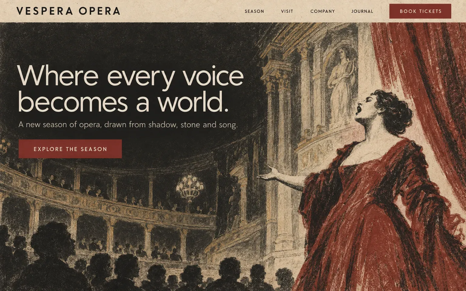 Example website whose artwork is stone lithography