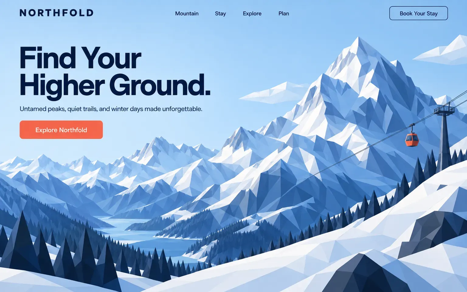 Example website whose artwork is low-poly 3d