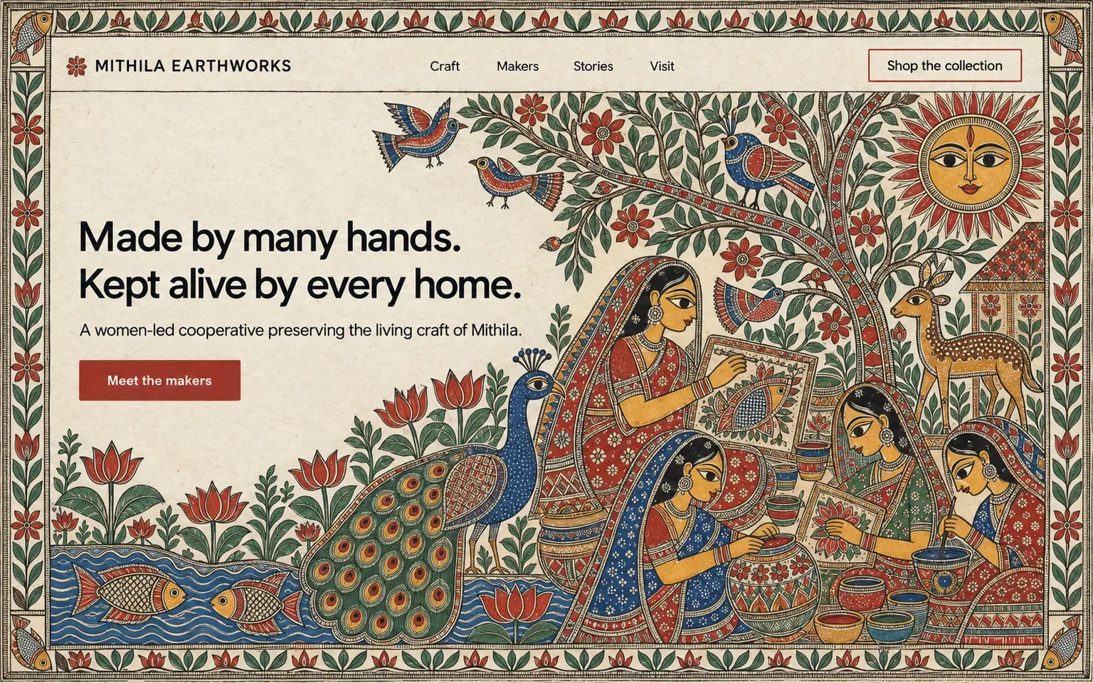 Example website whose artwork is madhubani painting