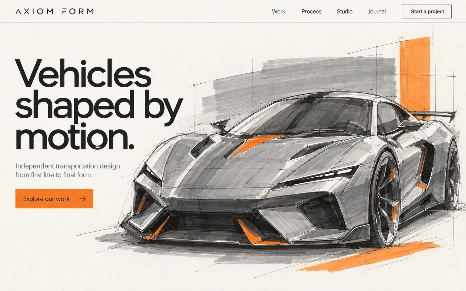 Example website whose artwork is alcohol marker concept sketch