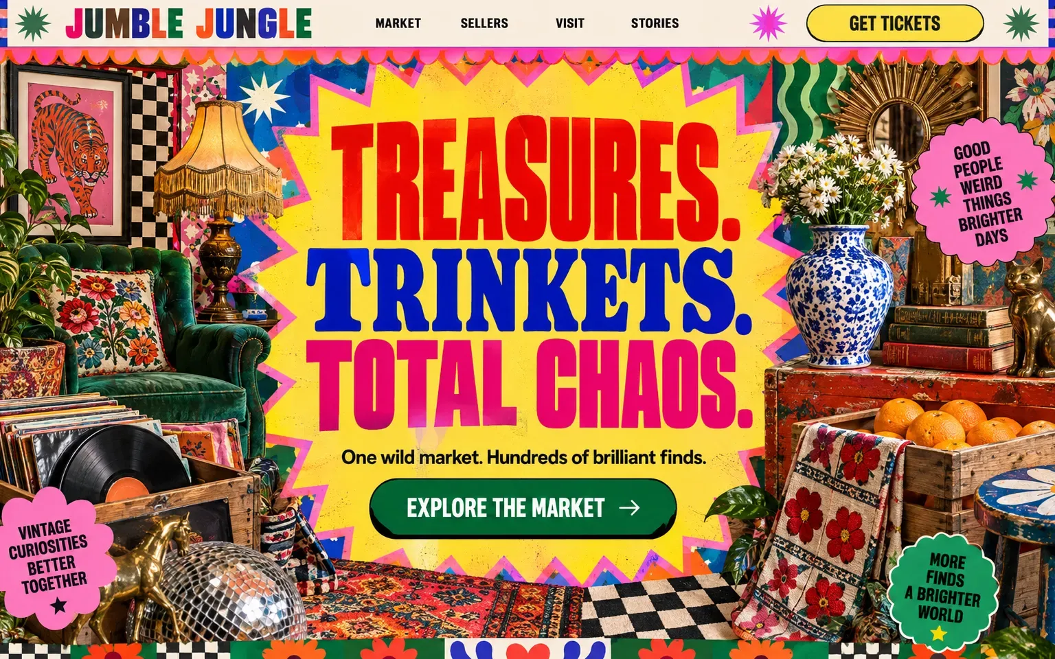 Example website designed in the Maximalism style