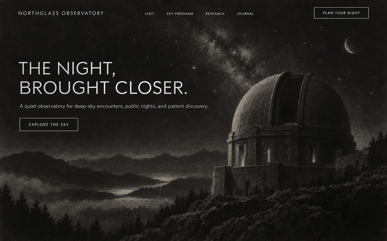 Example website whose artwork is mezzotint