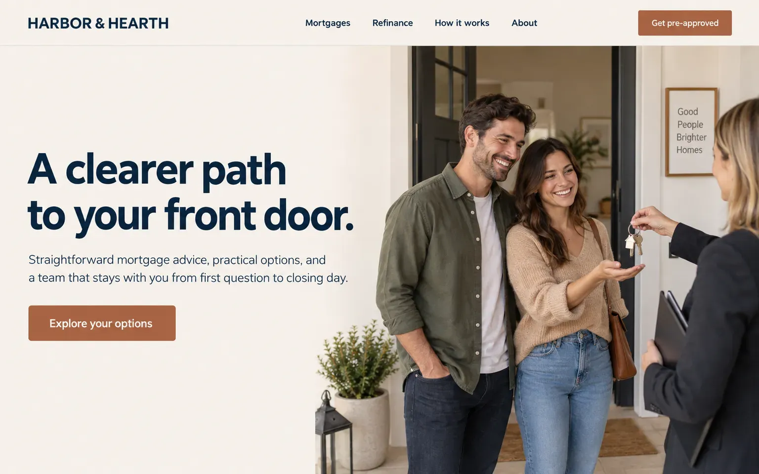 Example website for a mortgage brokerage