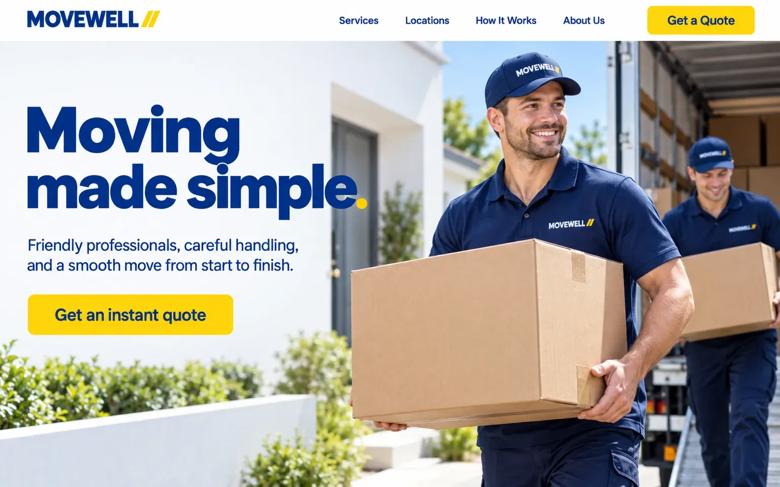 Example website for a moving and removals company