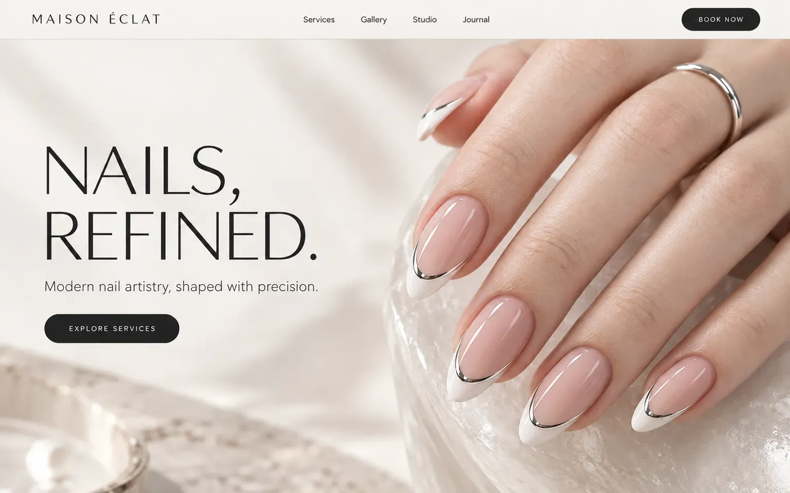 Example website for a nail salon