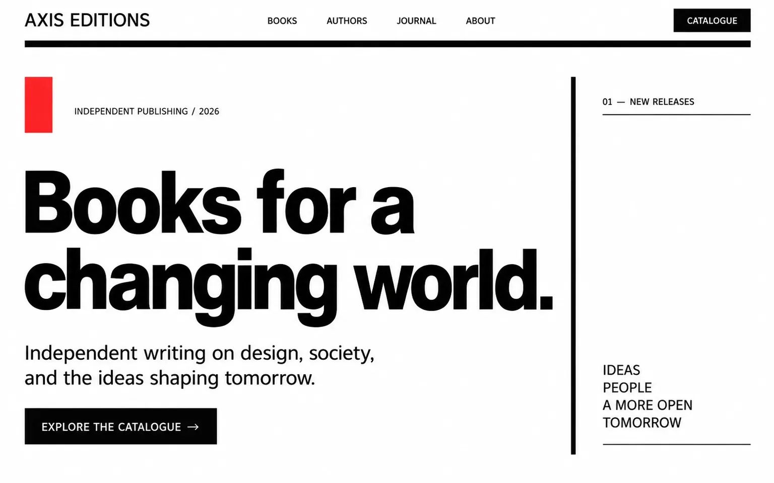 Example website designed in the Tschichold's Die neue Typographie style