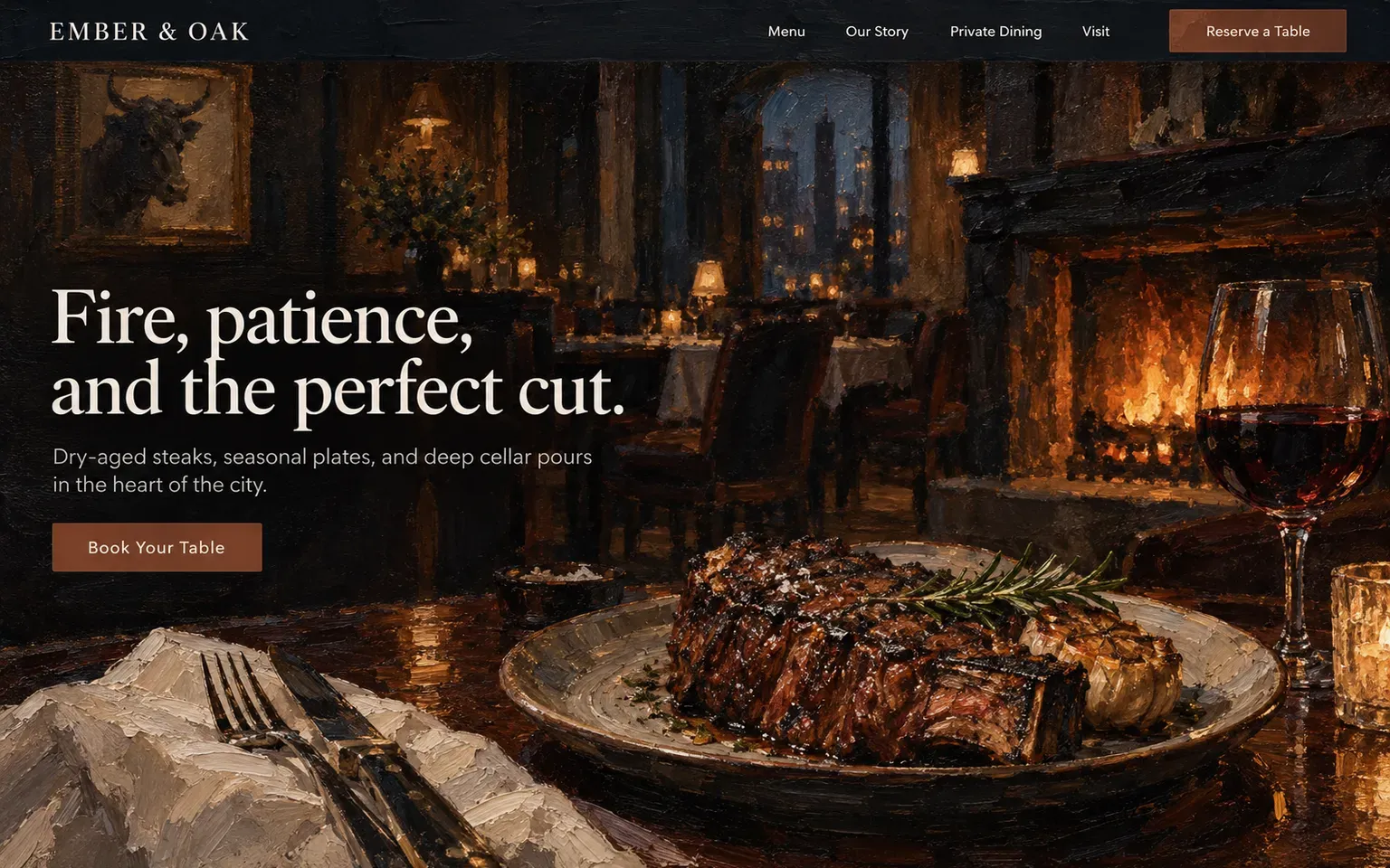 Example website whose artwork is oil paint
