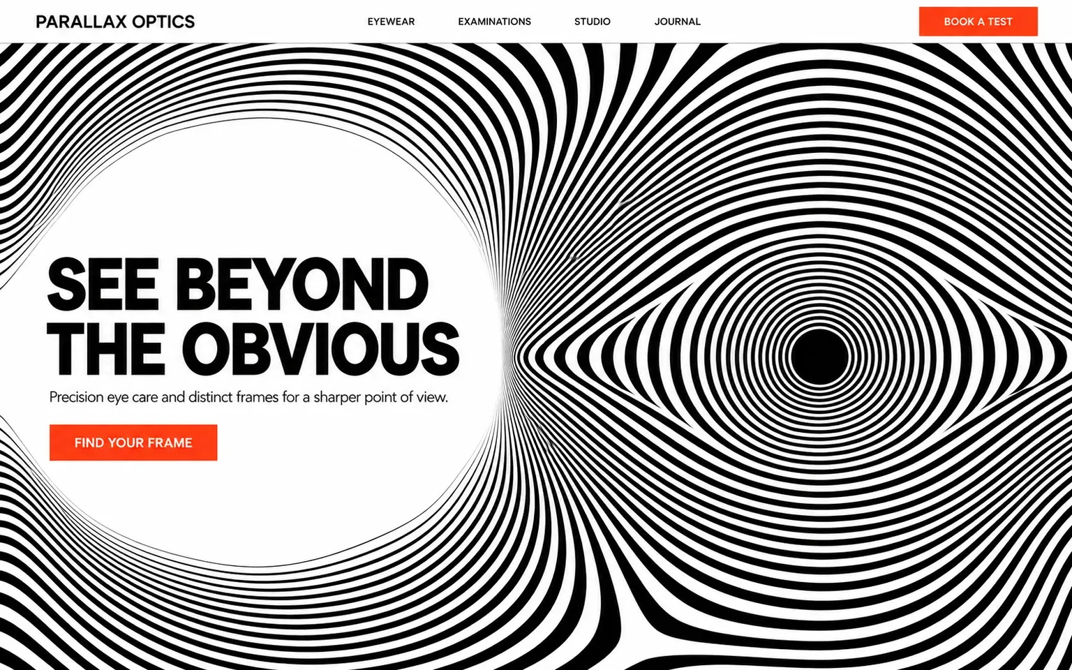 Example website designed in the Op Art style