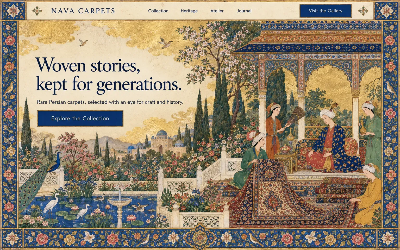 Example website whose artwork is persian miniature