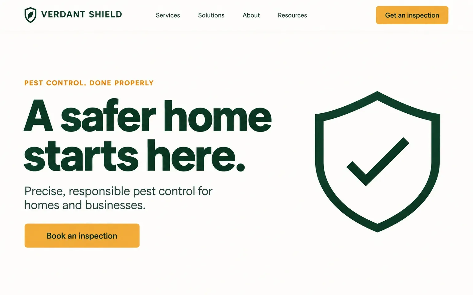 Example website for a pest control company