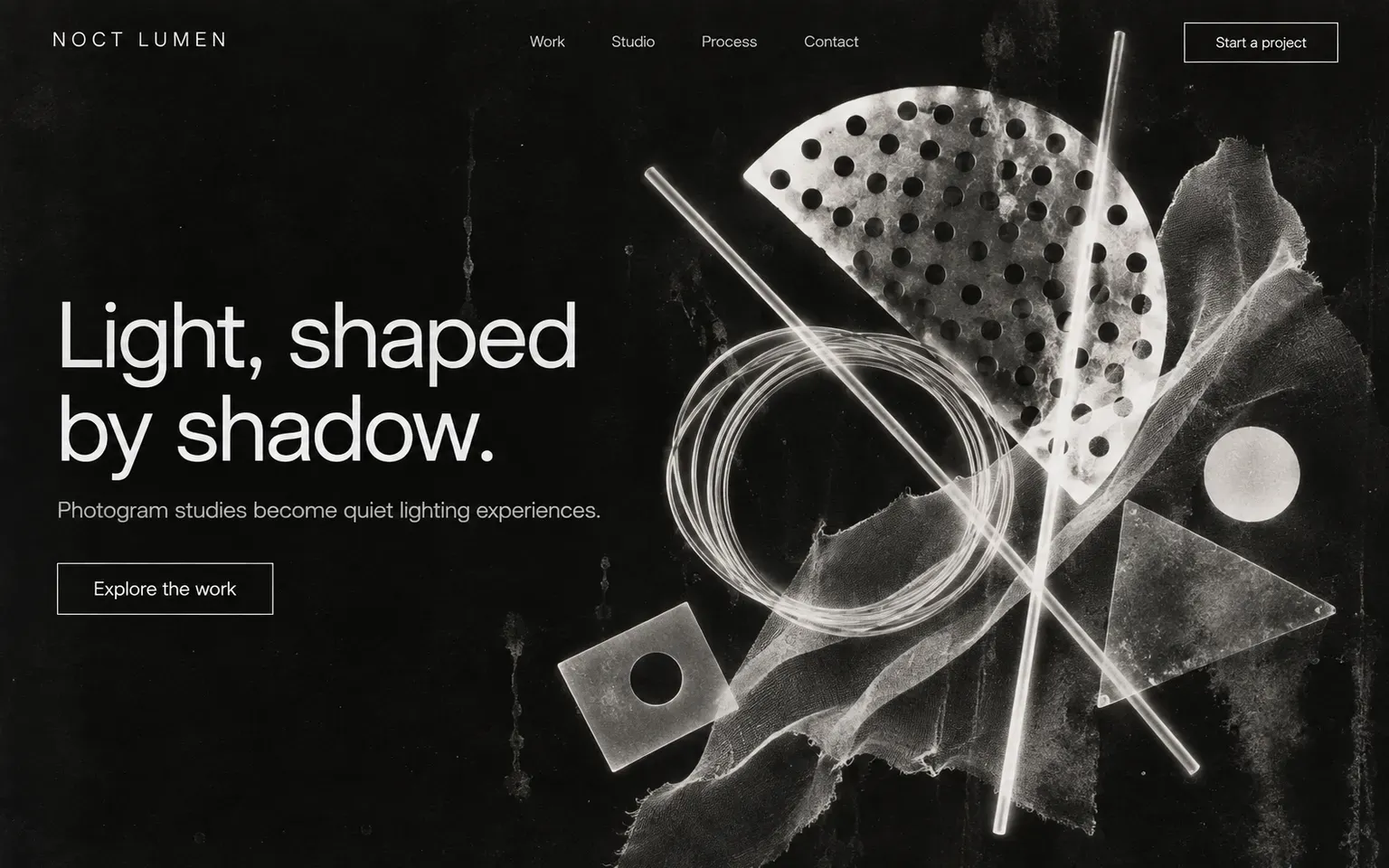 Example website whose artwork is photogram