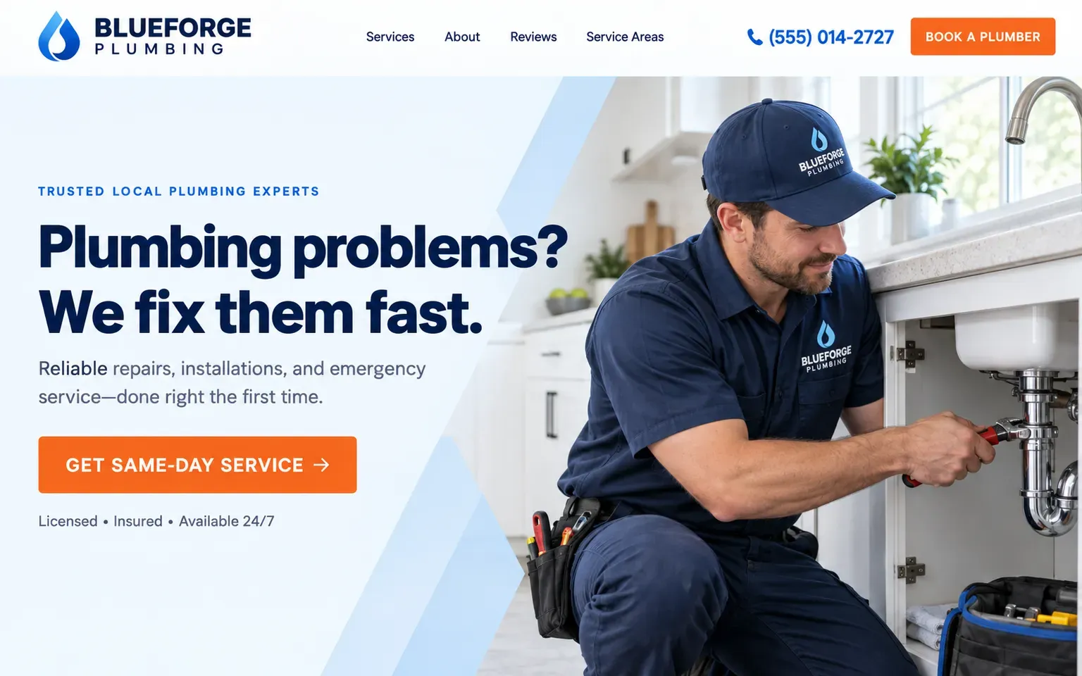 Example website for a plumbing service