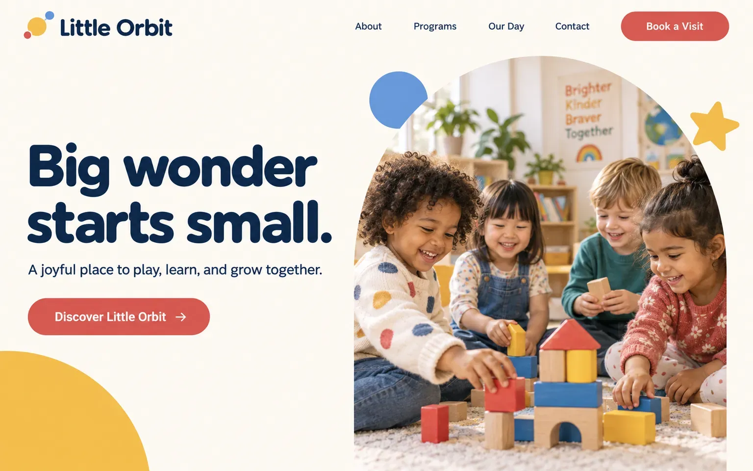 Example website for a preschool