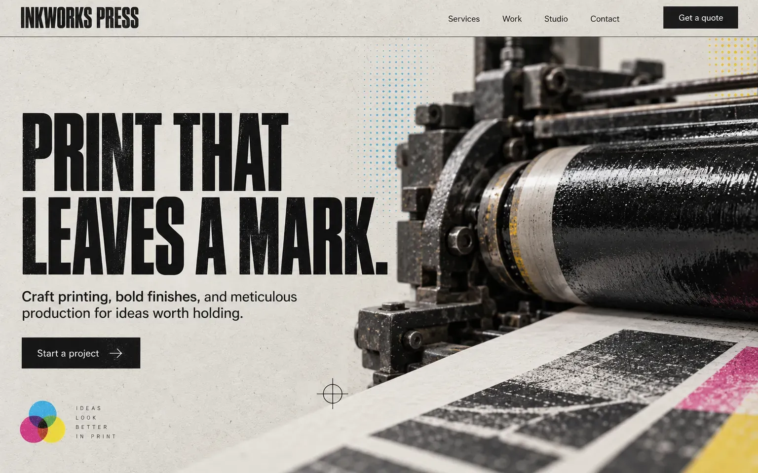 Example website for a print shop