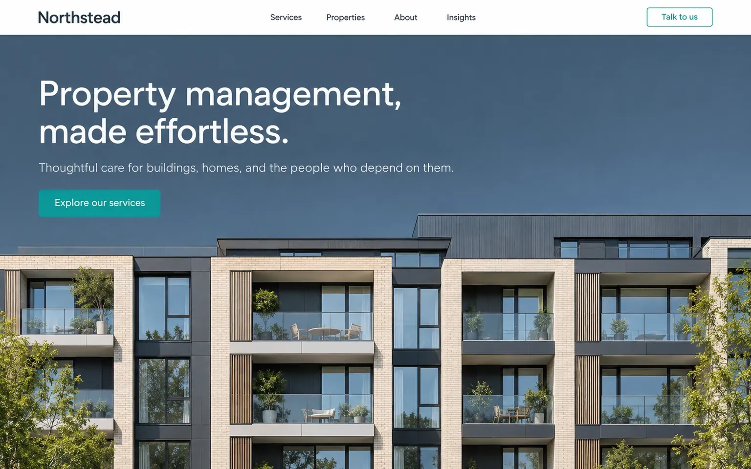 Example website for a property management company