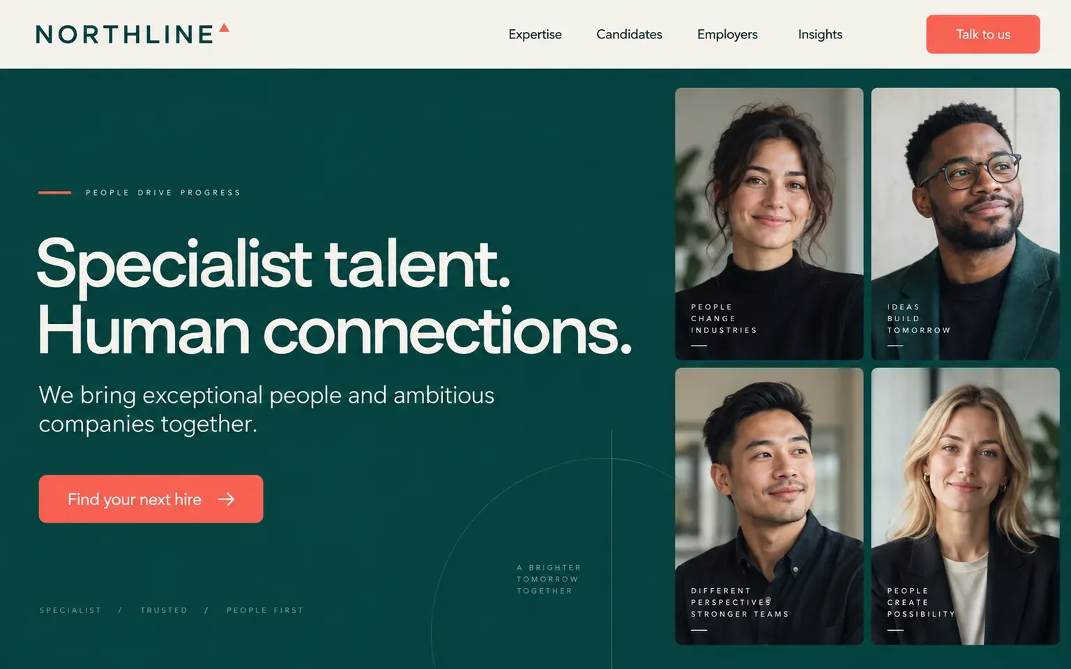 Example website for a specialist recruitment agency