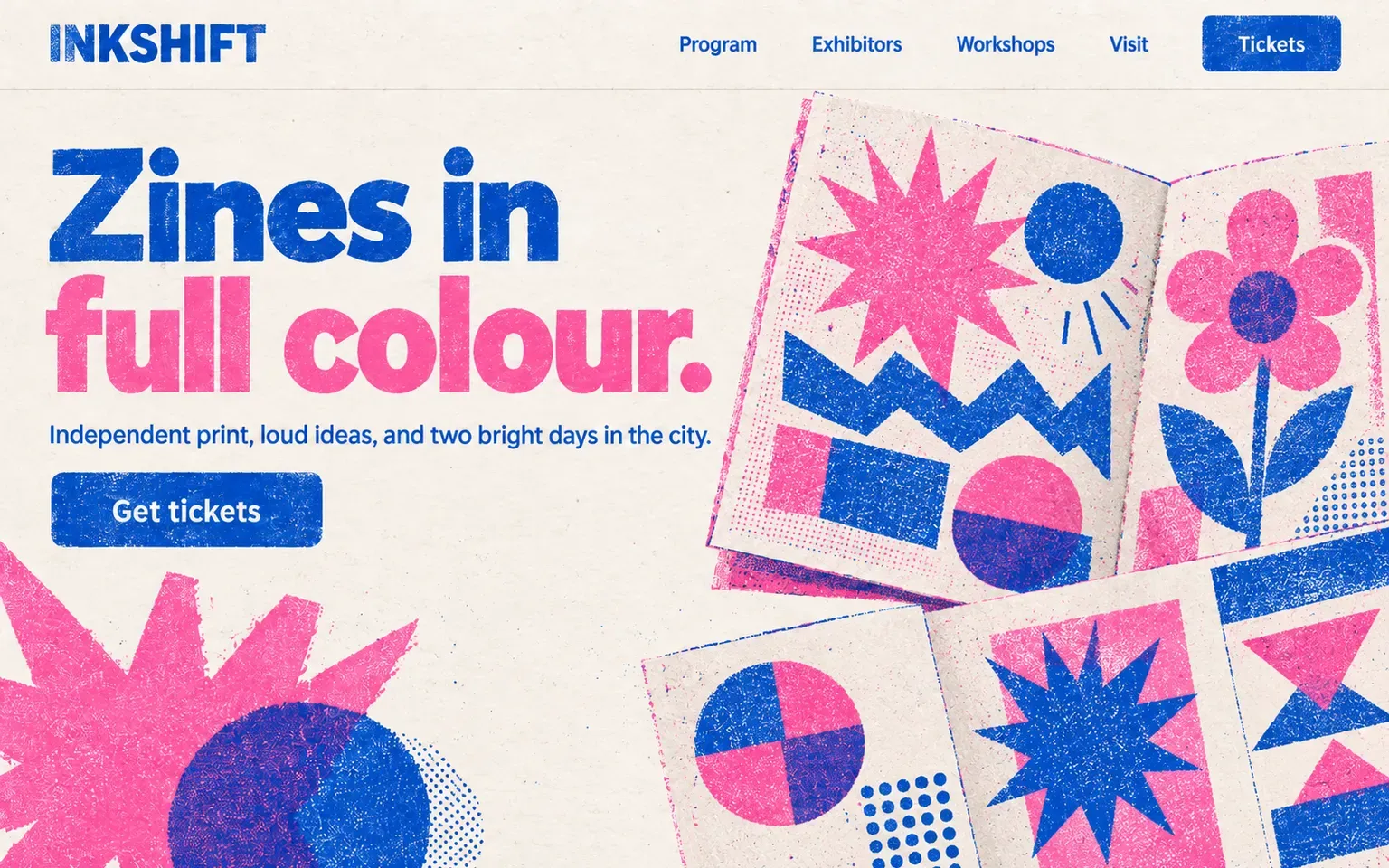 Example website whose artwork is risograph printing