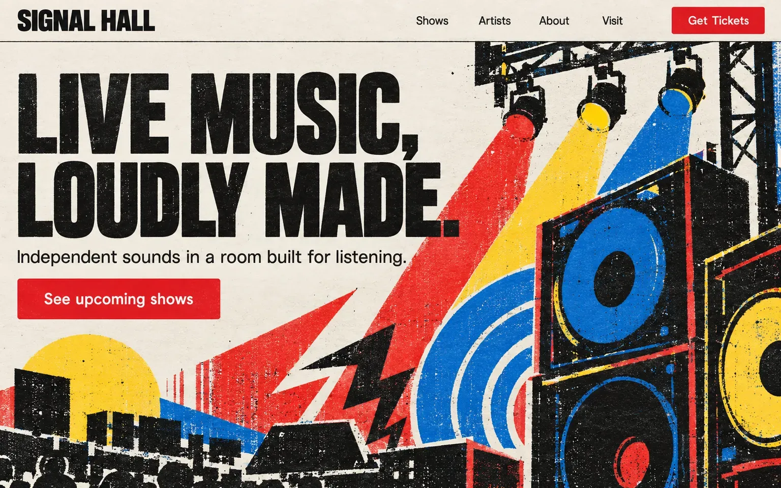 Example website whose artwork is silkscreen printing