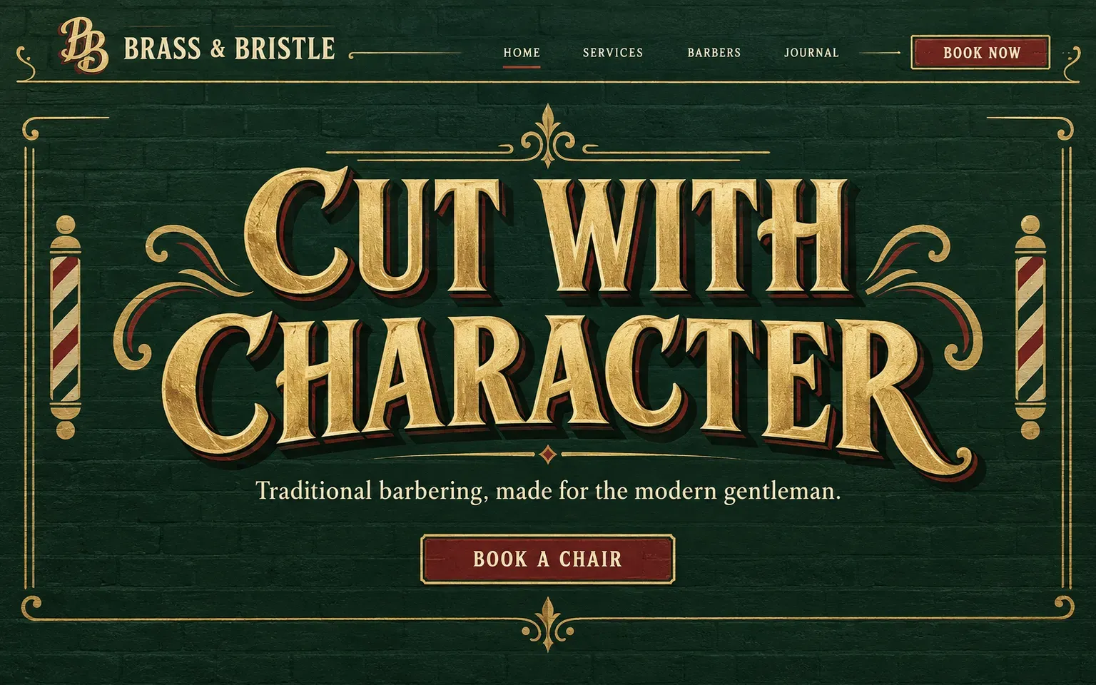 Example website designed in the Traditional hand sign painting style