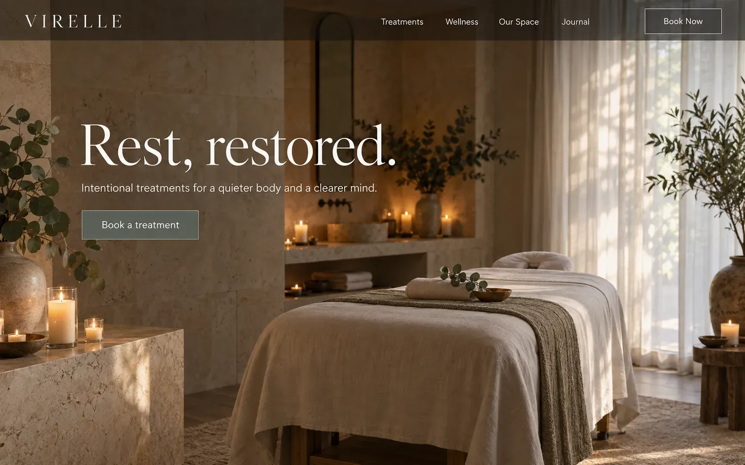 Example website for a day spa