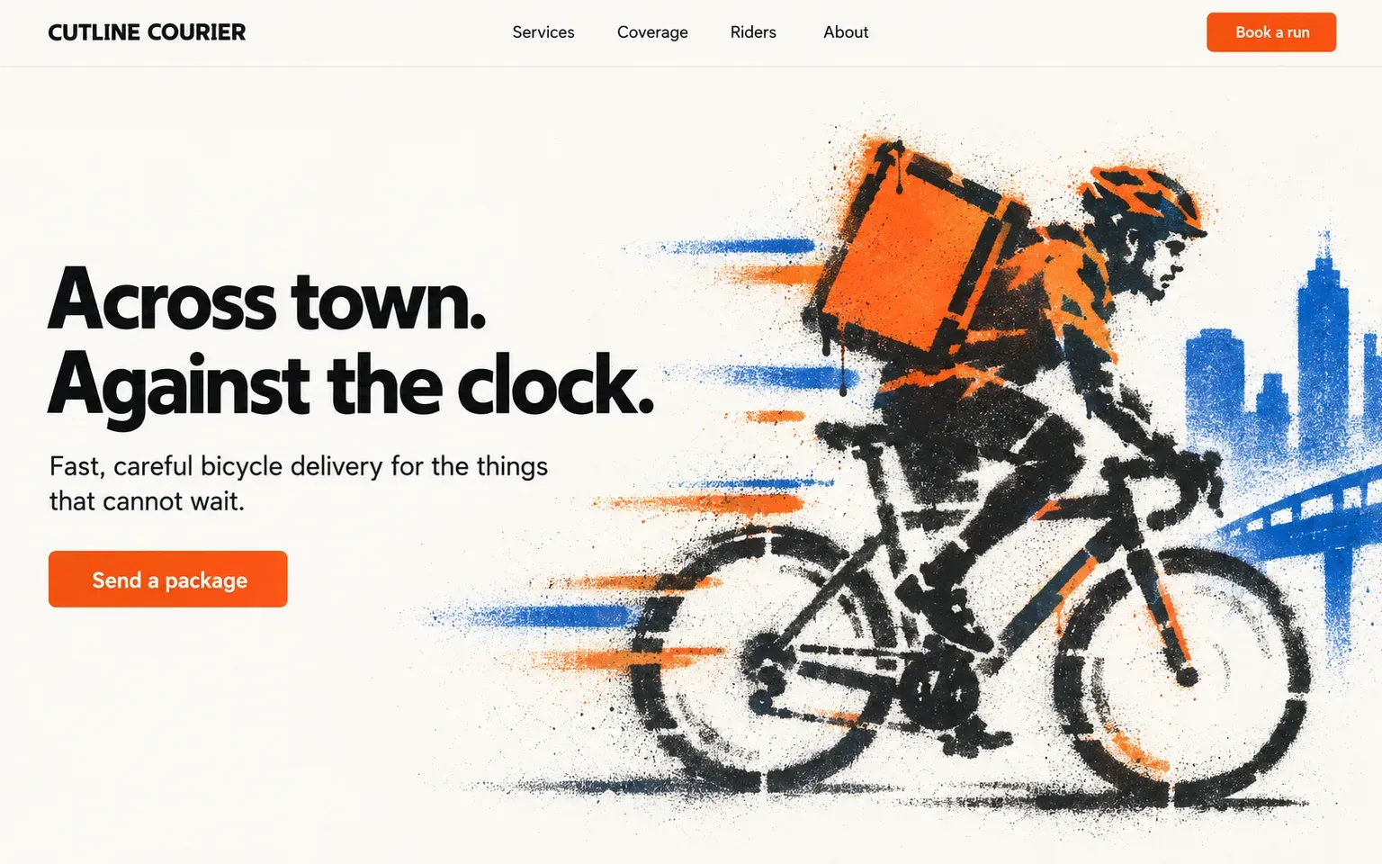 Example website whose artwork is cut stencil spray work